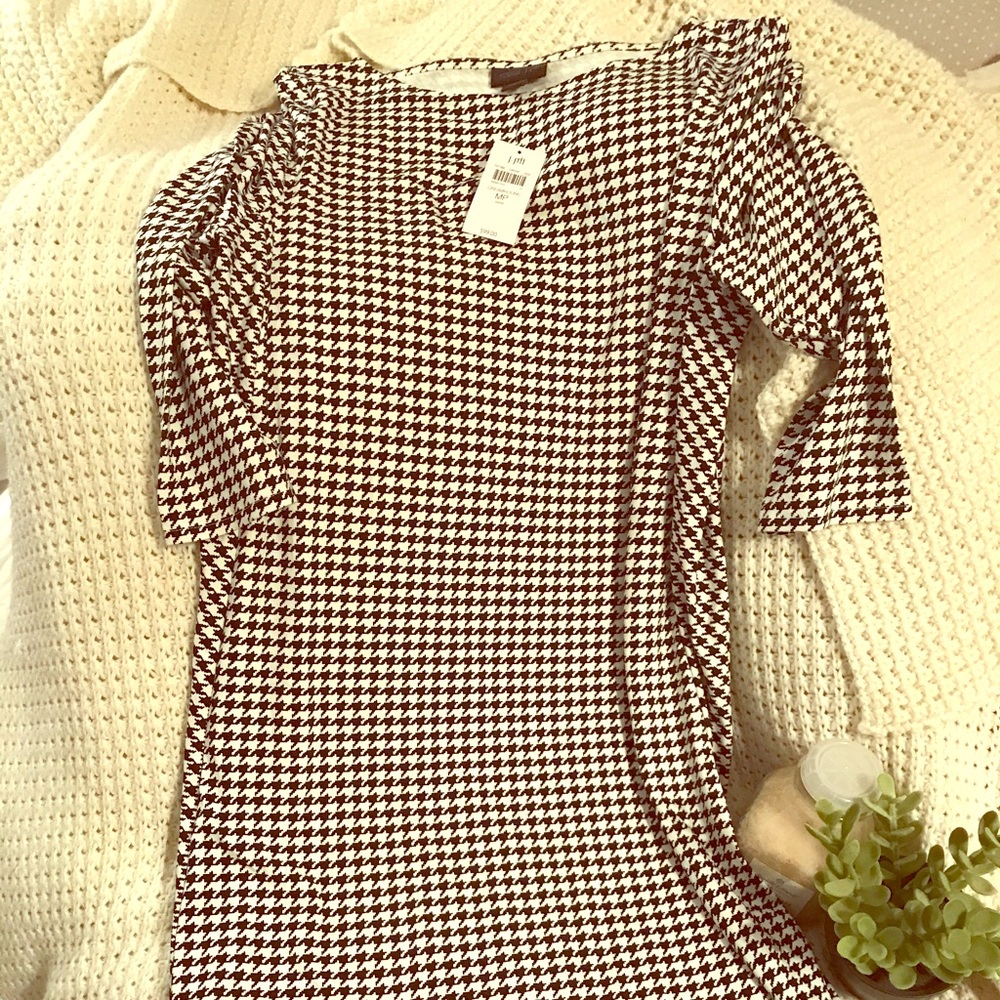 J jill black wear ever houndstooth dress